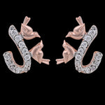 Load image into Gallery viewer, Luxe Leaf 14 Kt Gold and Diamond Stud Earrings| 35083E
