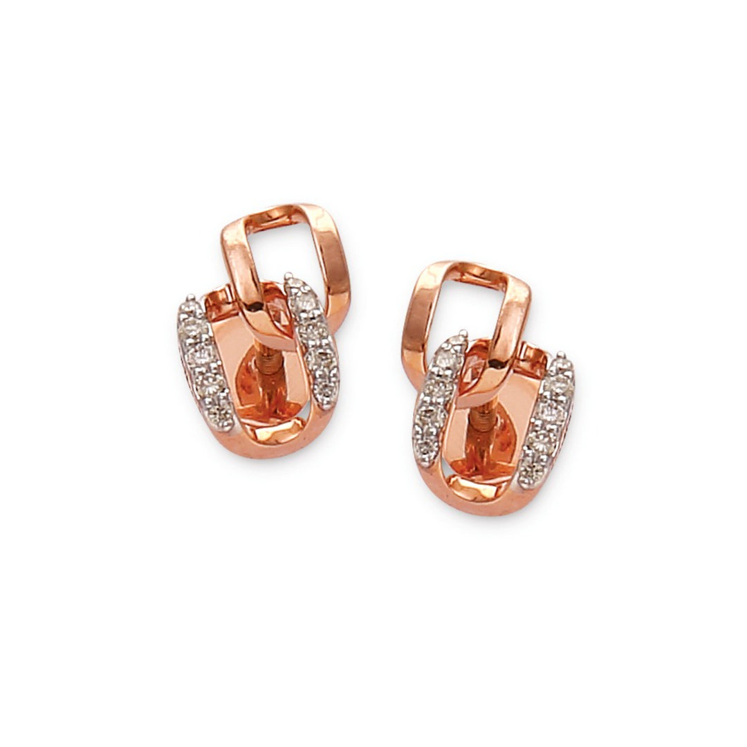 Gleaming Circlet Diamond Stud Earrings | 36460E