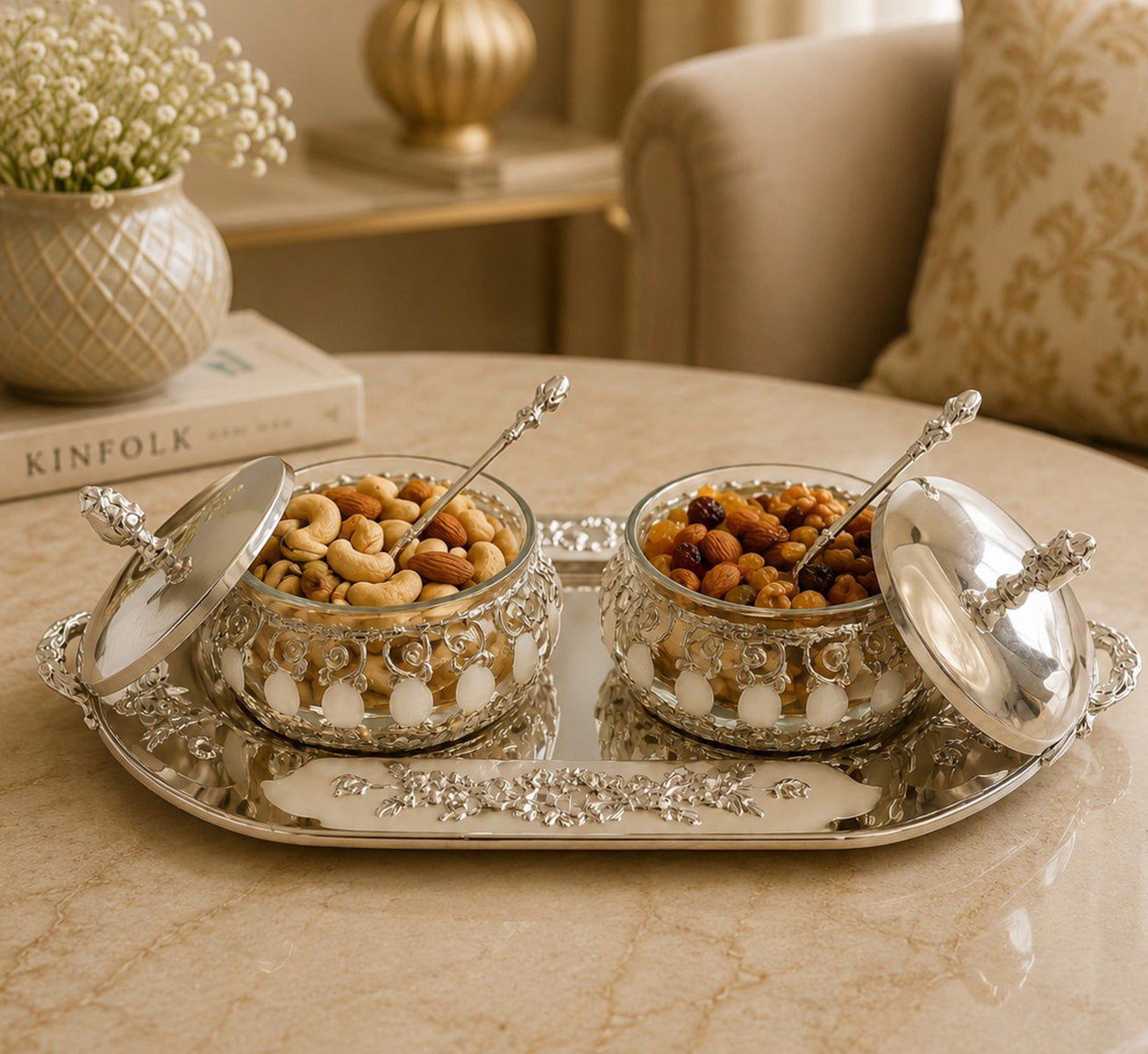 ENAMEL TRAY BOWL SET