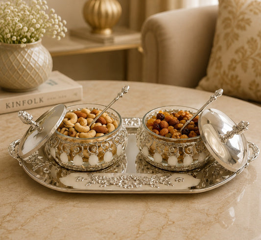 ENAMEL TRAY BOWL SET