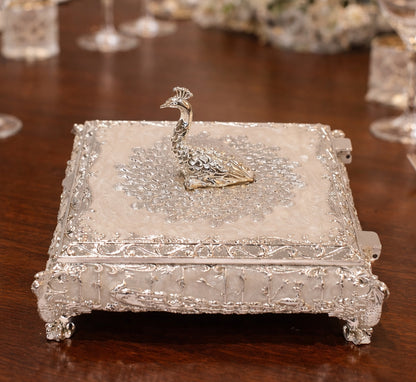 ENAMEL PEACOCK CURVE BOX