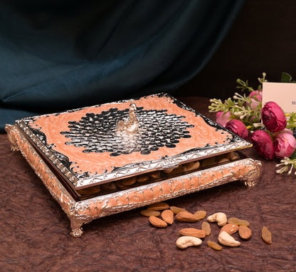 ENAMEL PEACOCK CURVE BOX