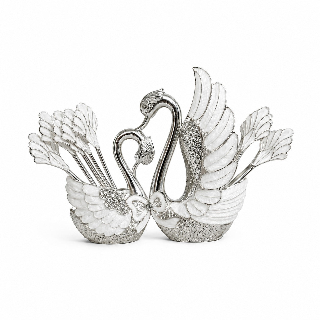 ENAMEL SWAN SPOON HOLDER