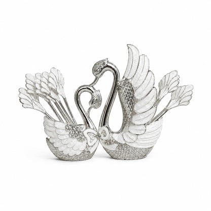 ENAMEL SWAN SPOON HOLDER