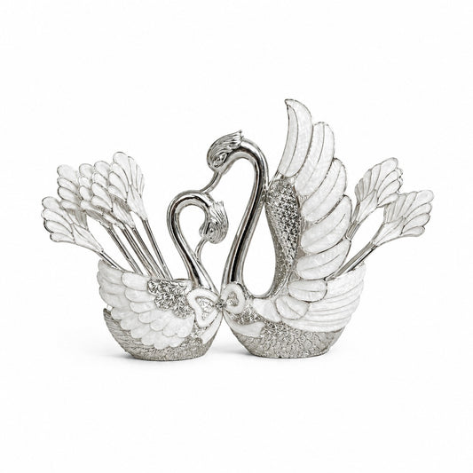 ENAMEL SWAN SPOON HOLDER