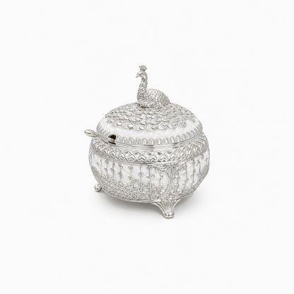 ENAMEL PEACOCK CANDY BOX