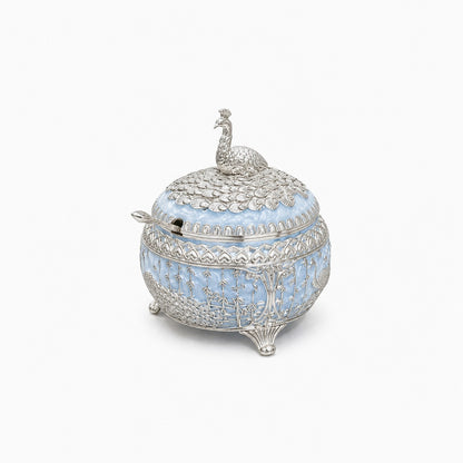 ENAMEL PEACOCK CANDY BOX