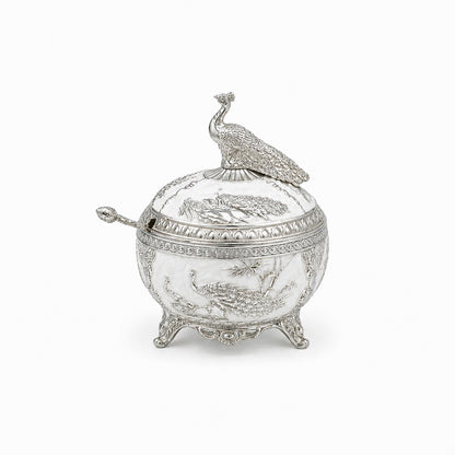 ENAMEL PEACOCK FEATHER CANDY BOX
