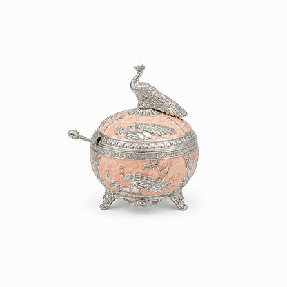 ENAMEL PEACOCK FEATHER CANDY BOX