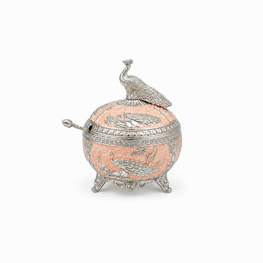 ENAMEL PEACOCK FEATHER CANDY BOX