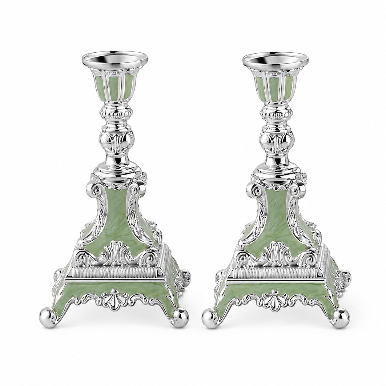 ENAMEL CANDLE STAND SET