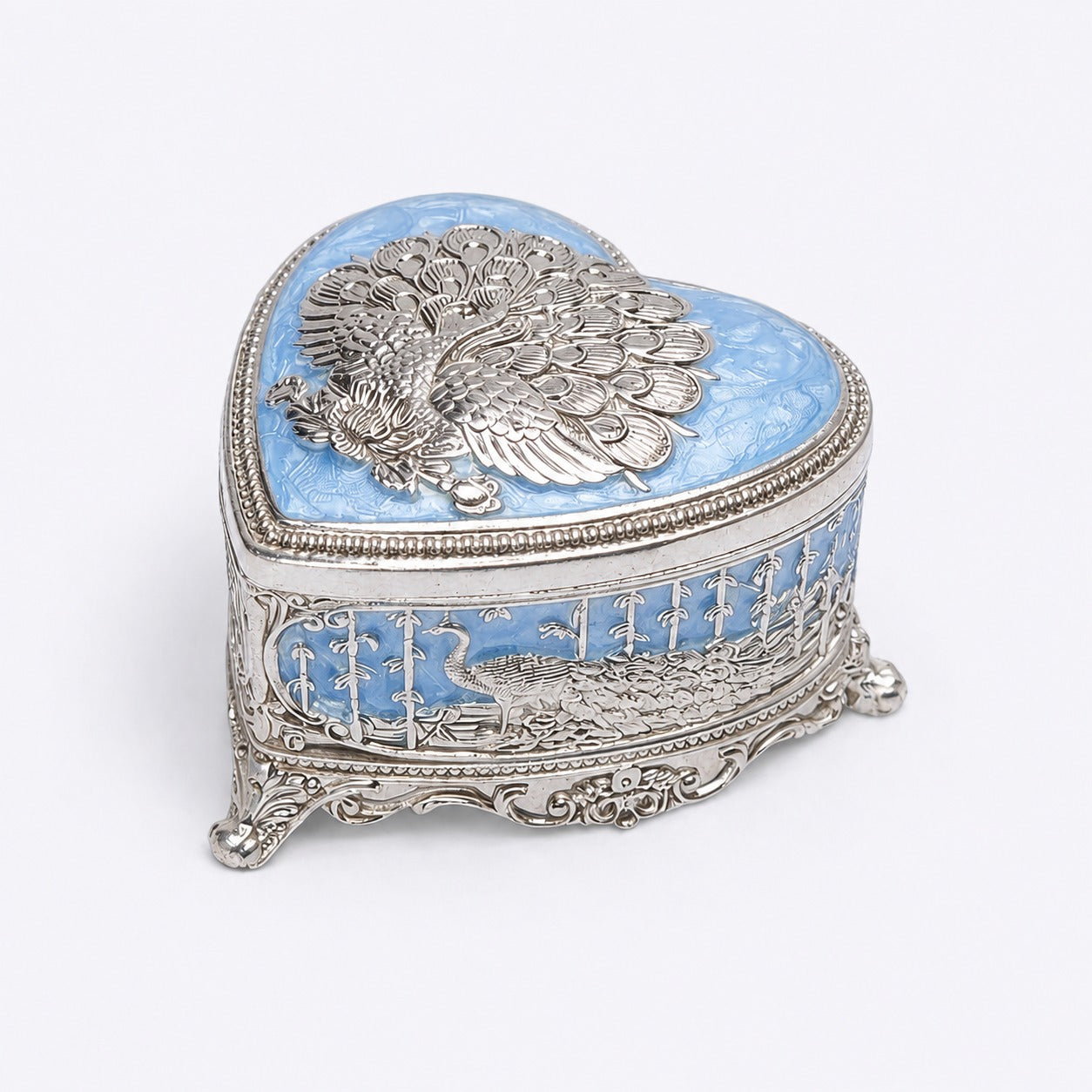 ENAMEL HEART JEWELLERY BOX
