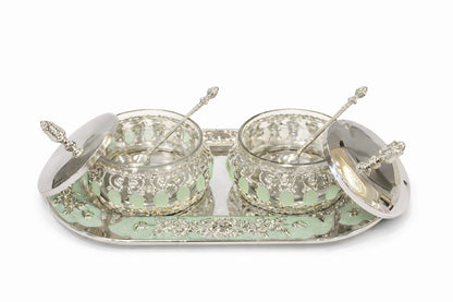 ENAMEL TRAY BOWL SET