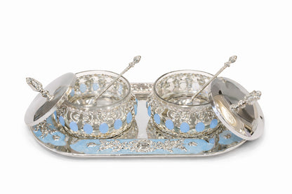 ENAMEL TRAY BOWL SET