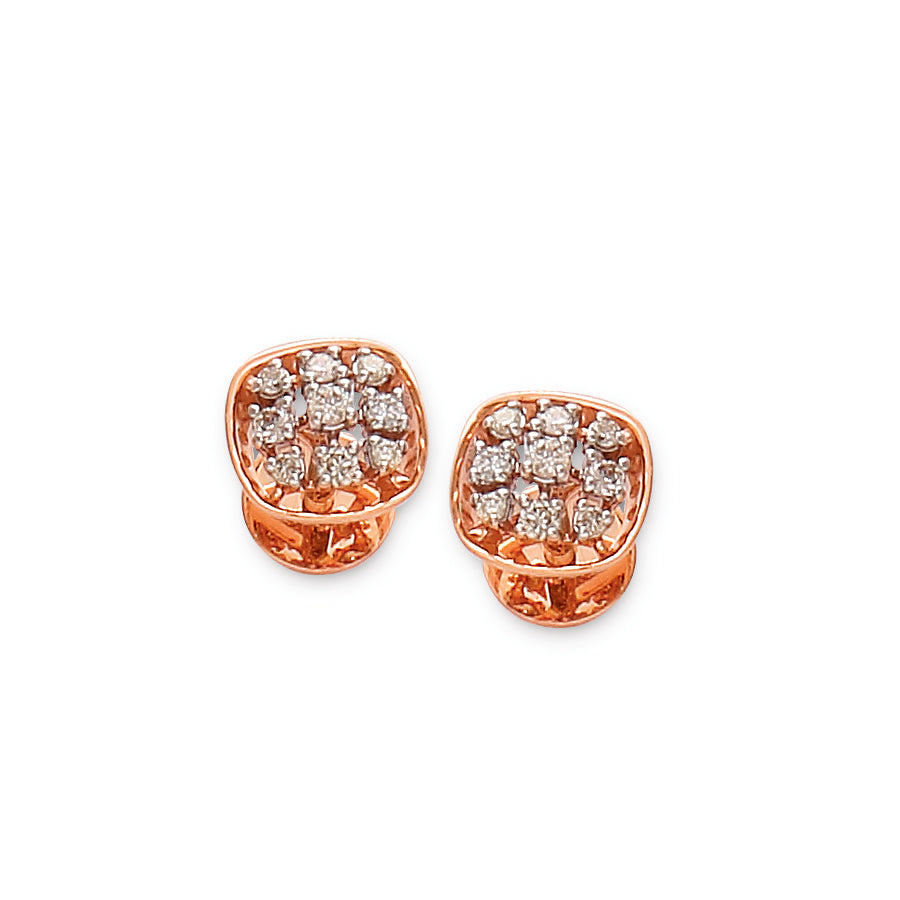 The Maliha Multi-Pierced Diamond Stud Earrings (29939E) for women, certified gold fine jewelry, designed for multiple lobe piercings, minimalist modern style.