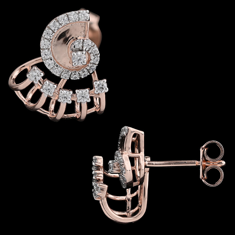 The Stacie Diamond Earrings for Women (14881E), certified gold studs featuring a classic cluster of sparkling diamonds for a timeless, elegant look.