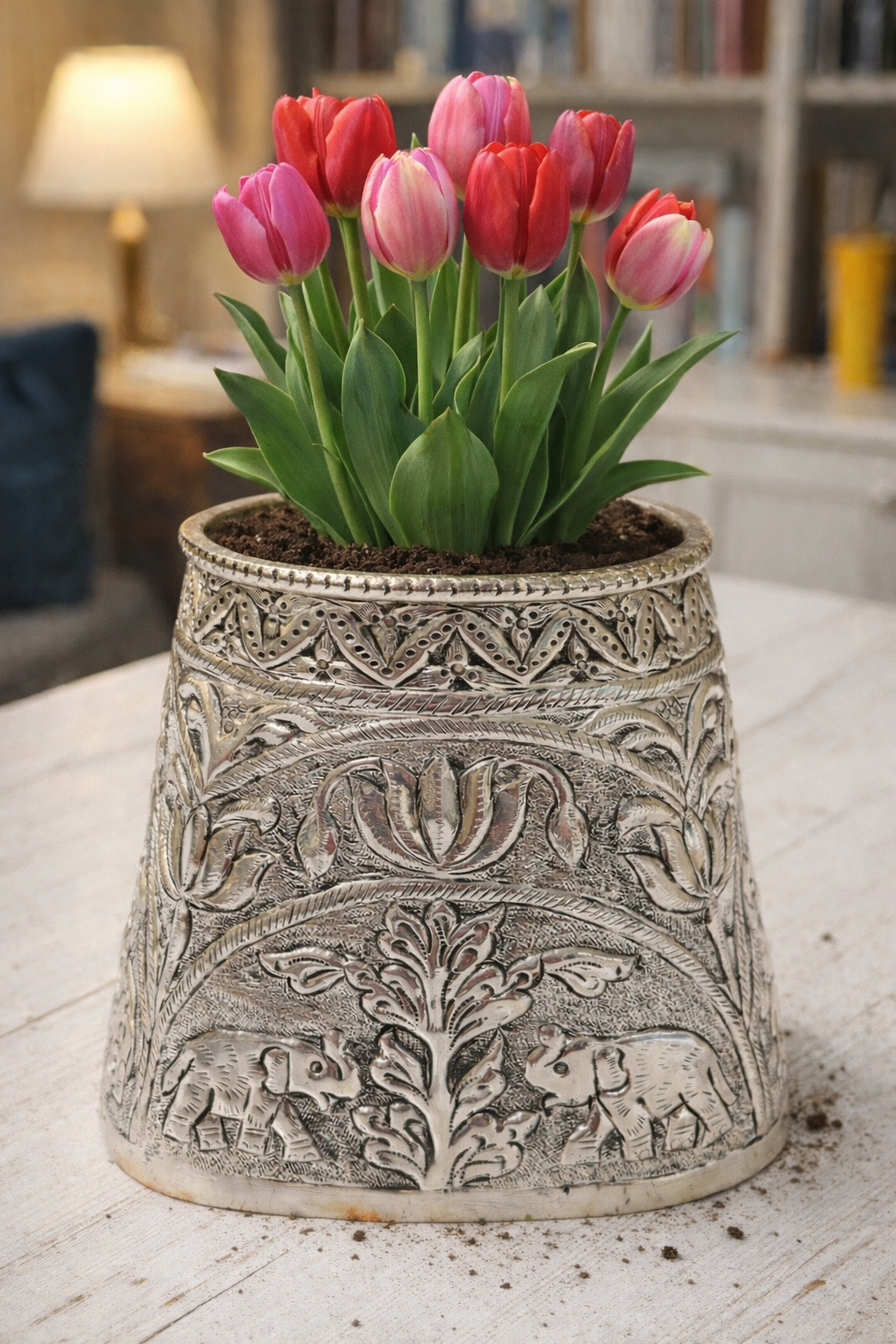 Elegant Tulsi Tree by JNJ by Madhuri, crafted with premium detailing, perfect for luxury pooja décor, traditional home styling, and adding a touch of divine charm