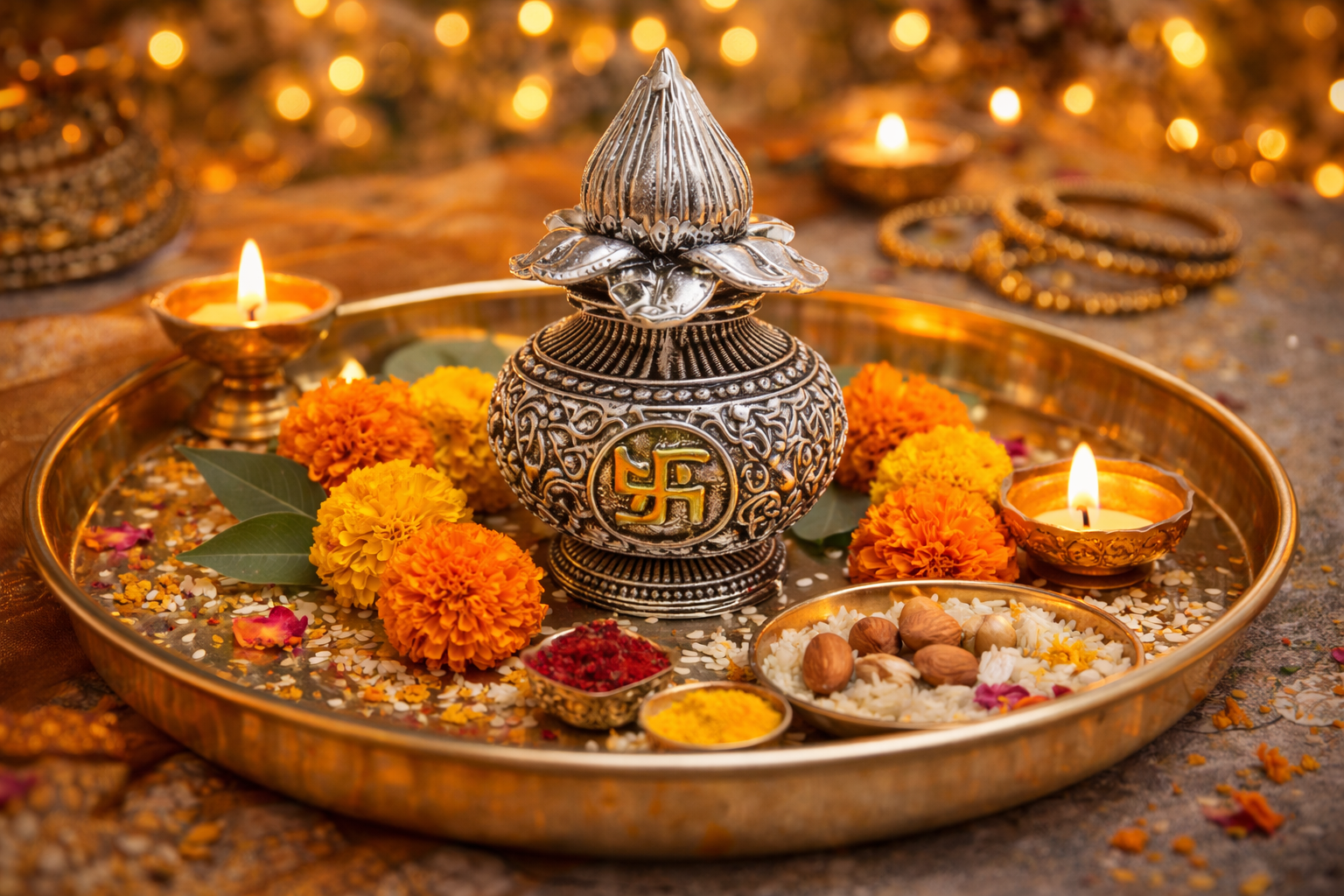 Mini Kalash – elegant luxury handcrafted spiritual décor, perfect for home, pooja, and gifting | jnj by madhuri