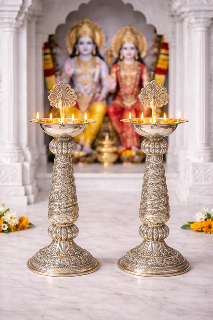 Mor Samai Deepak – elegant luxury handcrafted decorative deepak, perfect for home décor and gifting | jnj by madhur