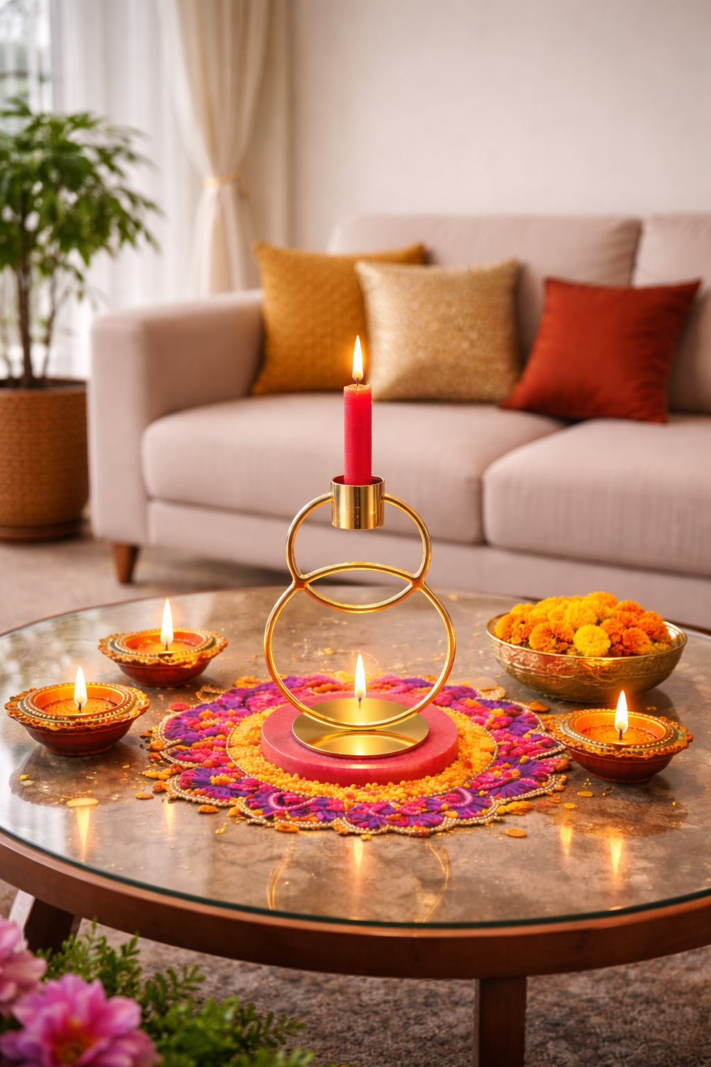 Spiral Candle Stand – elegant luxury candle holder, perfect for home décor and gifting | jnj by madhuri