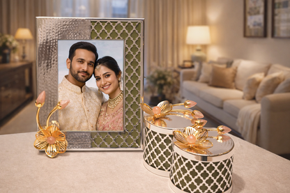 Jar & Photo Frame Combo – premium gift set with jar and photo frame, elegant décor piece | jnj by madhuri