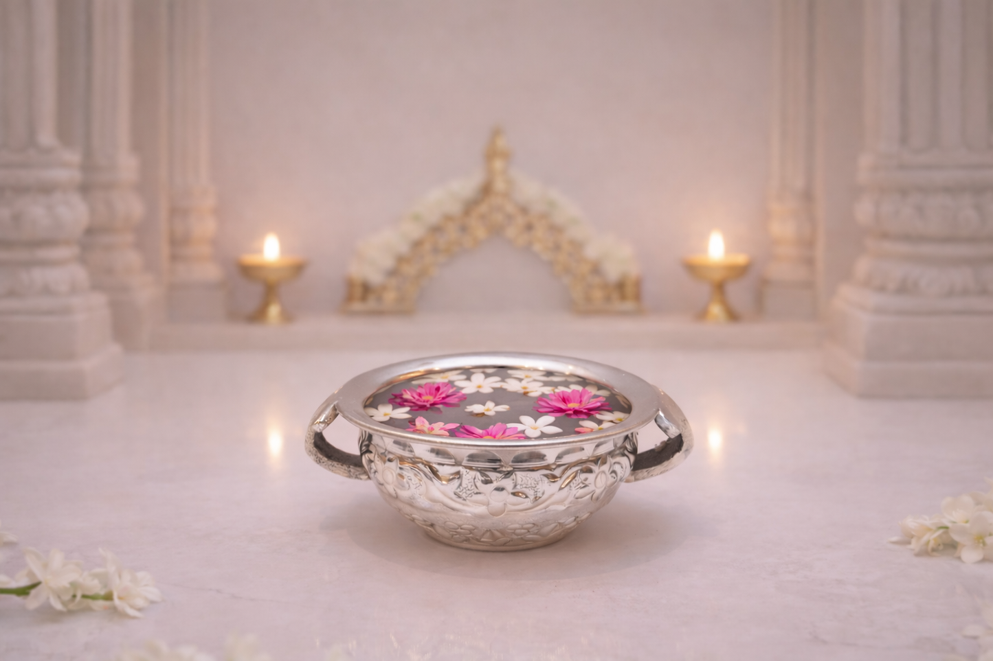 Diya, Urli, Ghanti, and Frame Combo – elegant festive décor set for women, perfect for any occasion | jnj by madhuri