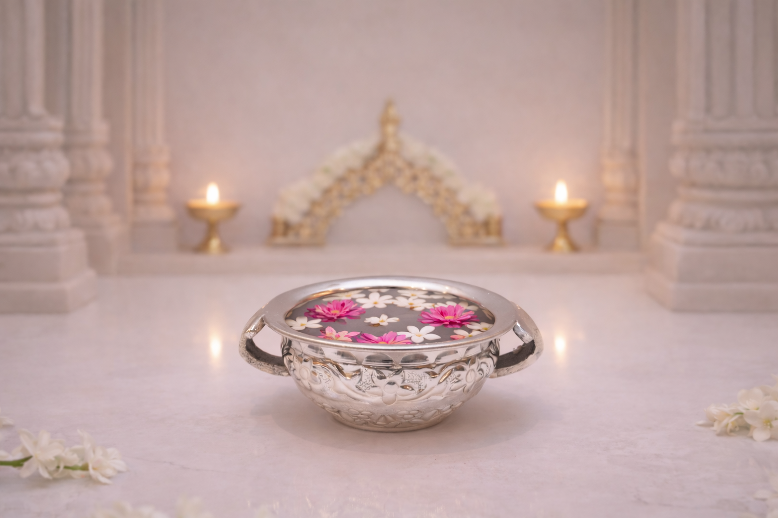 Diya, Urli, Ghanti, and Frame Combo – elegant festive décor set for women, perfect for any occasion | jnj by madhuri