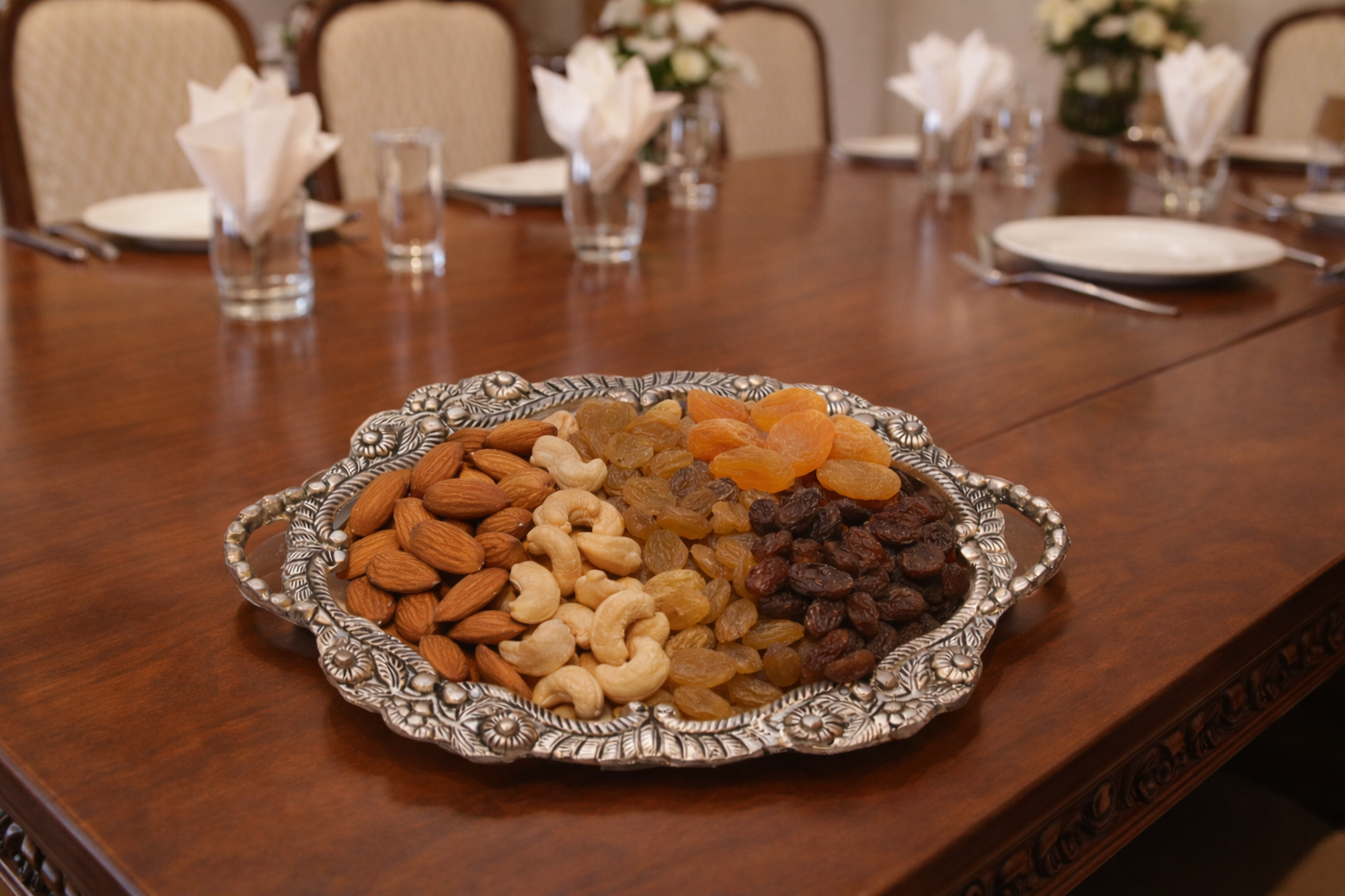 Fiber Tray – elegant luxury handcrafted tray, perfect for home décor and gifting | jnj by madhuri