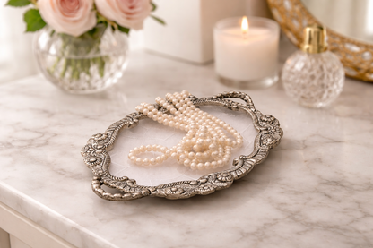 Fiber Tray – luxury handcrafted tray, ideal for elegant home décor and gifting | jnj by madhuri
