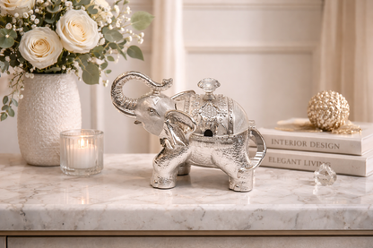Elegant Elephant Dry Fruit Box Set featuring a luxurious elephant design, perfect for premium festive gifting, weddings, and special occasions by JNJ by Madhuri.