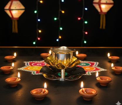 Rose Diya – luxury handcrafted decorative diya, ideal for home décor, festive celebrations, and gifting | jnj by madhuri