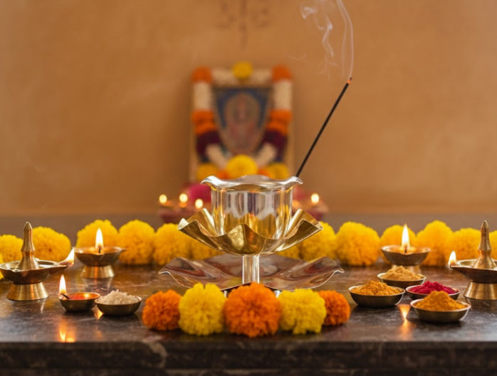 Rose Diya – elegant luxury handcrafted decorative diya, perfect for home décor, festive pooja, and gifting | jnj by madhuri