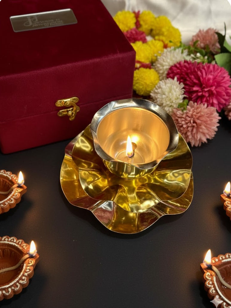 Rose Diya – luxury handcrafted decorative diya, ideal for home décor, festive celebrations, and gifting | jnj by madhuri