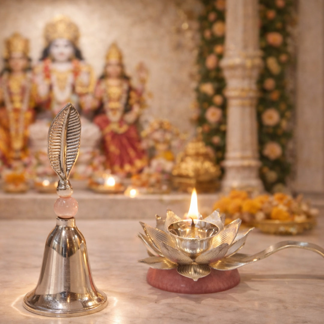 Lotus Diya and Bell Combo