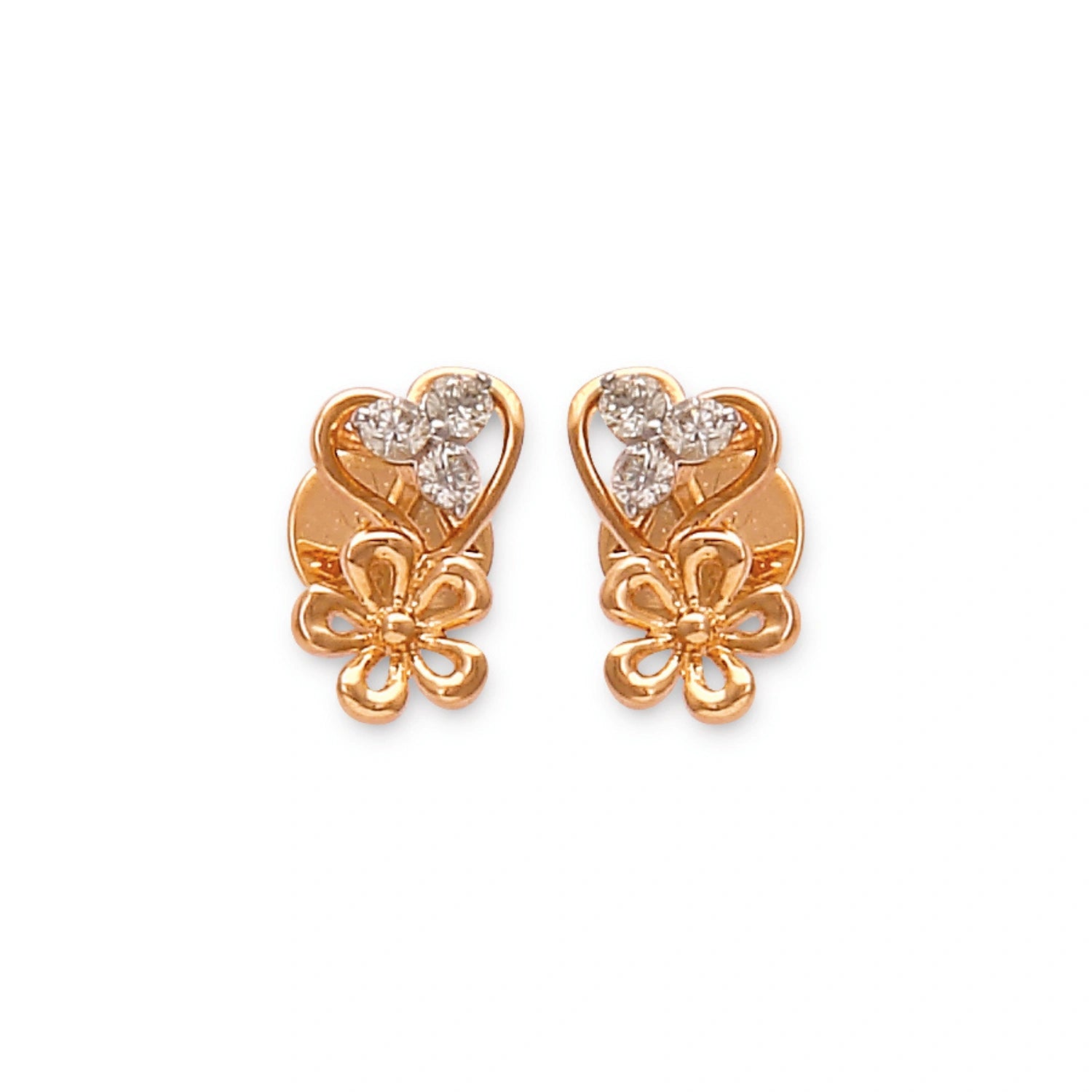 Exquisite Neva Gold and Diamond Earrings AIE707, JNJ by Madhuri luxury collection, high-clarity diamond cluster, ideal anniversary or Valentine's Day gift for her.