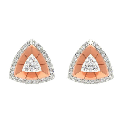 Curvy Leafy Diamond Earrings (34145EAS) for women, certified gold nature-inspired jewelry with a delicate leaf motif and shimmering diamond accents.