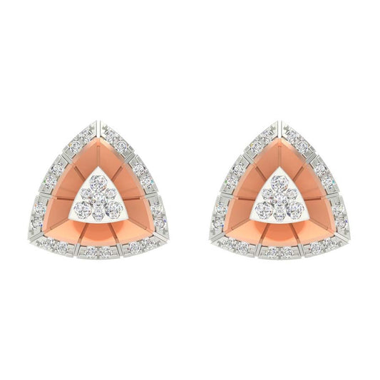 Curvy Leafy Diamond Earrings (34145EAS) for women, certified gold nature-inspired jewelry with a delicate leaf motif and shimmering diamond accents.