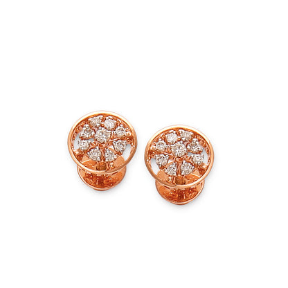 Sunshine Diamond Stud Earrings (29936E) for women, certified gold fine jewelry, bright floral / sunburst design, perfect for daily wear.