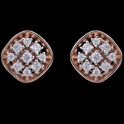 Sophisticated rose gold square studs embellished with a dazzling grid of white stones, offering a perfect blend of elegance and shine. A timeless accessory crafted by jnjbymadhuri to elevate your everyday and festive looks.
