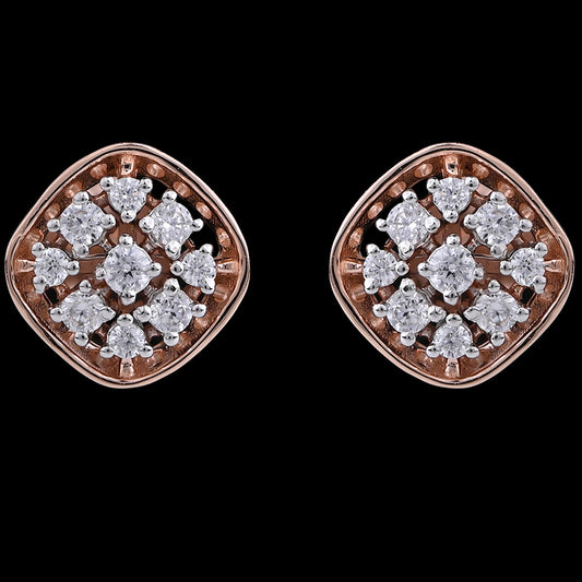 Sophisticated rose gold square studs embellished with a dazzling grid of white stones, offering a perfect blend of elegance and shine. A timeless accessory crafted by jnjbymadhuri to elevate your everyday and festive looks.
