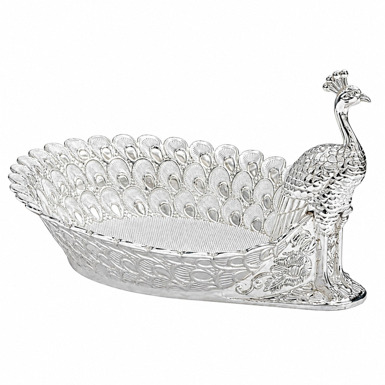 Enamel Peacock Boat Tray