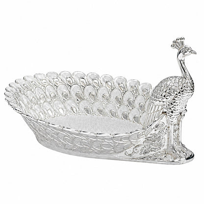 Enamel Peacock Boat Tray