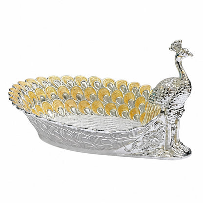 Enamel Peacock Boat Tray