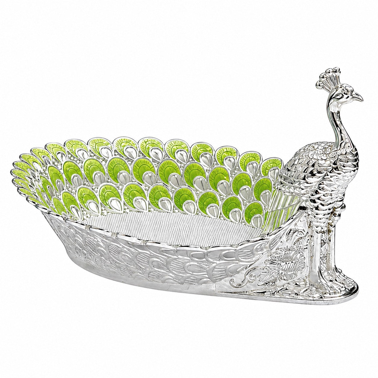 Enamel Peacock Boat Tray