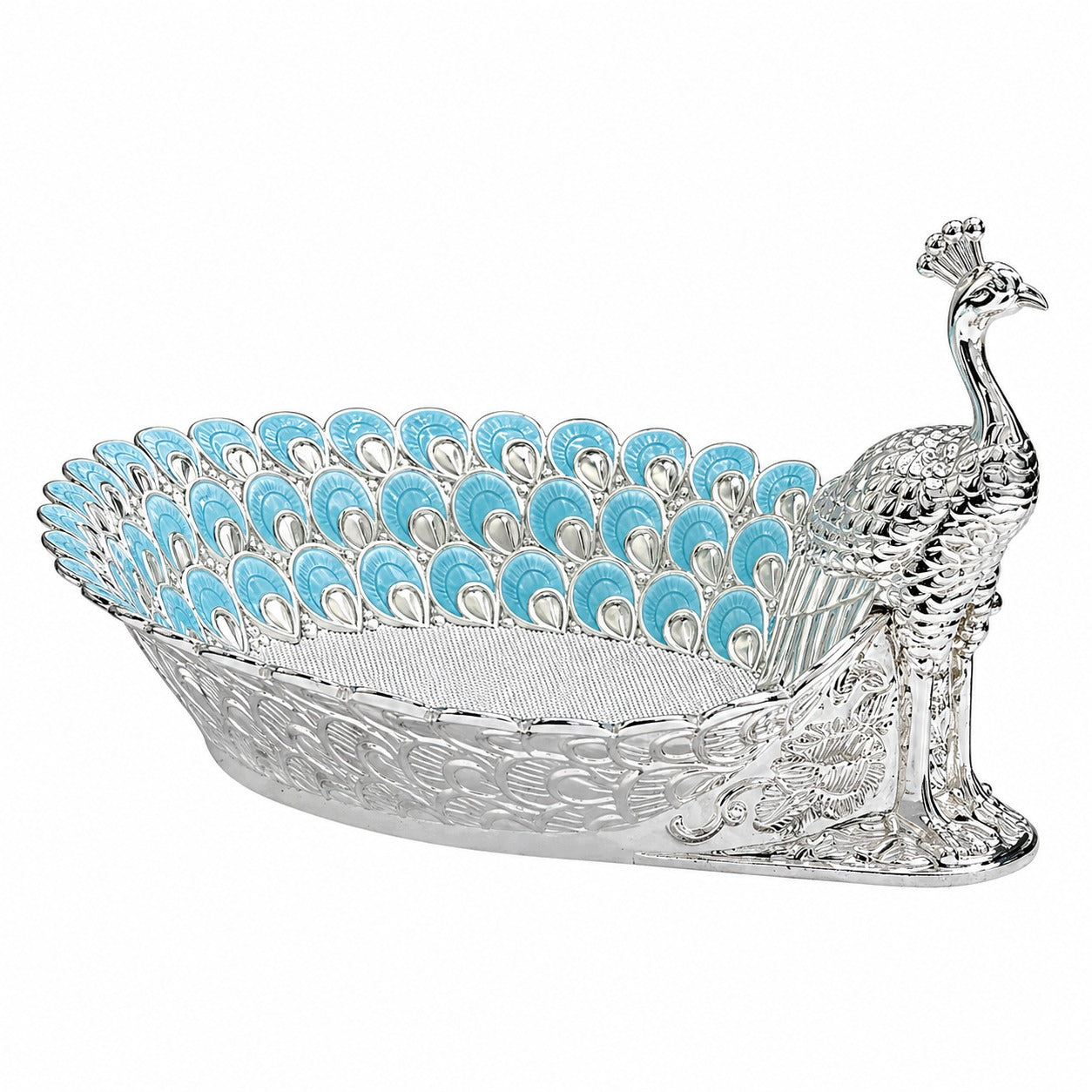 Enamel Peacock Boat Tray