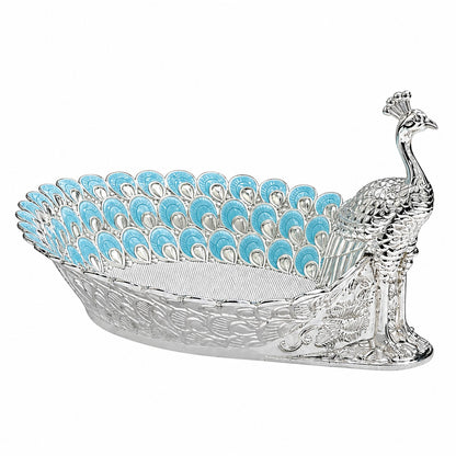 Enamel Peacock Boat Tray