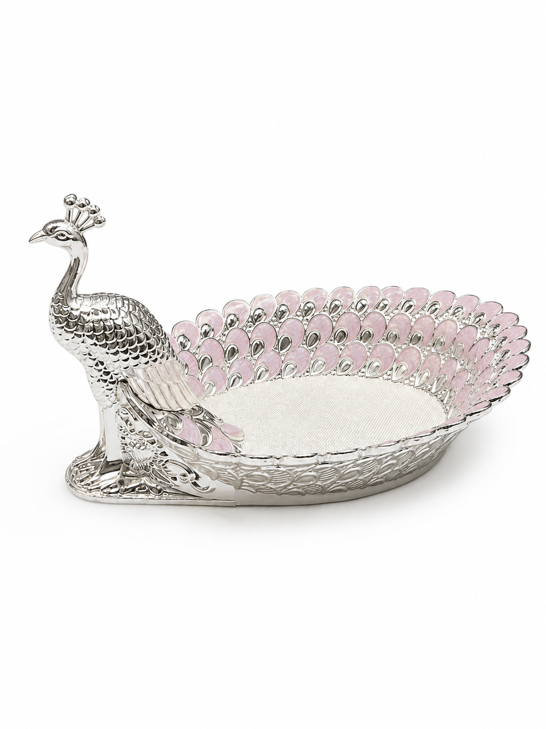 Enamel Peacock Boat Tray