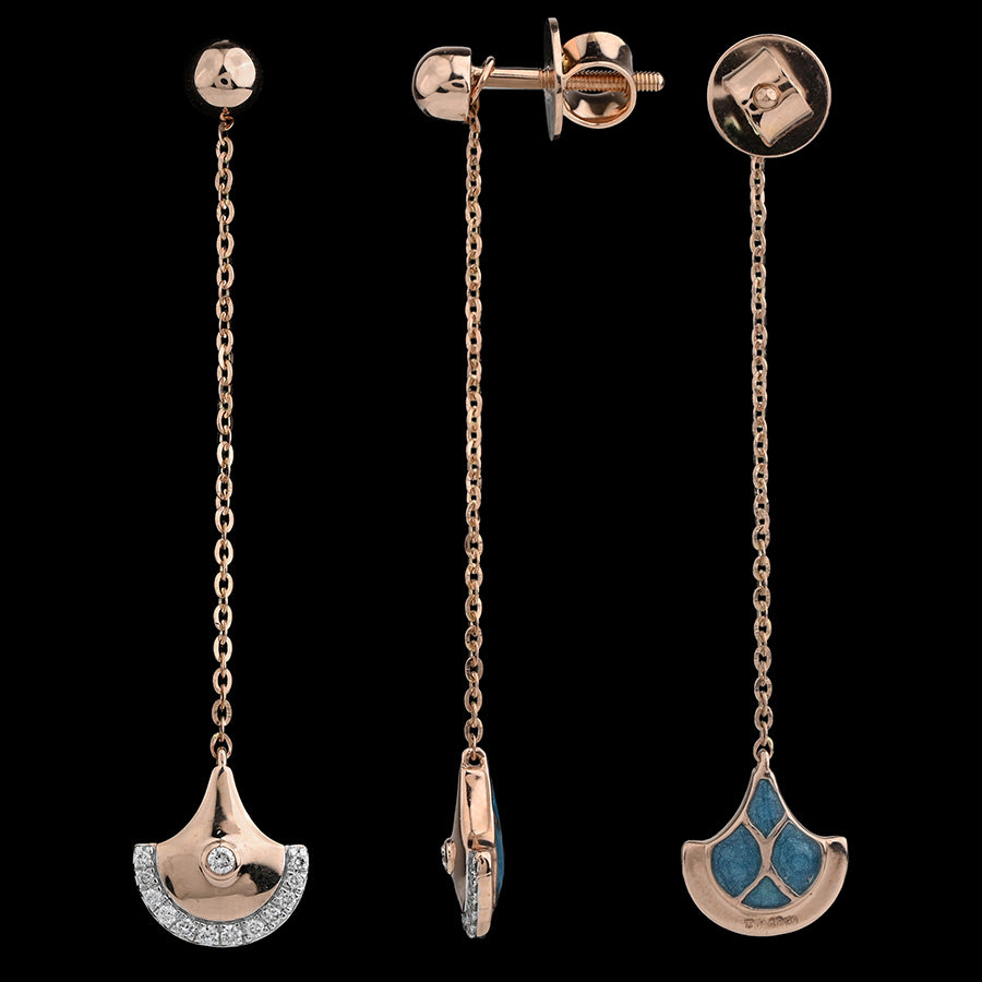 Hex Gemstone Drop Earrings (27519E) for women, certified gold jewelry with a unique hexagonal gemstone and modern diamond accents.