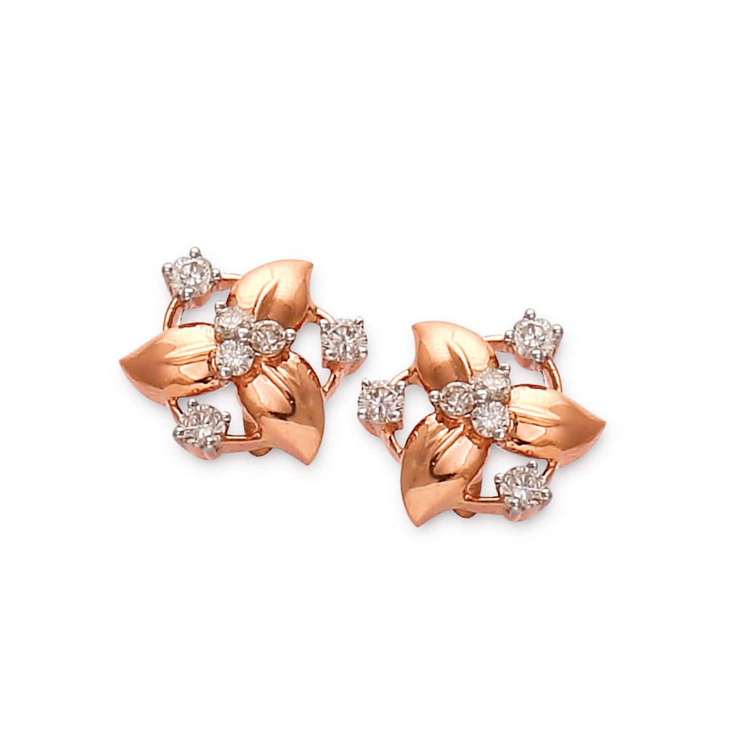 The Juan Diamond Stud Earrings (AIE833) for women, premium certified gold and diamond fine jewellery, elegant minimalist design for daily elegance.