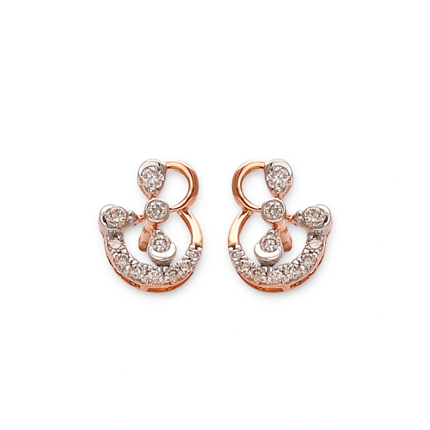 Jyotsna Trending Diamond Earring Tops (29127E) for women, certified rose gold and diamond jewellery, chic designer studs for modern outfits.